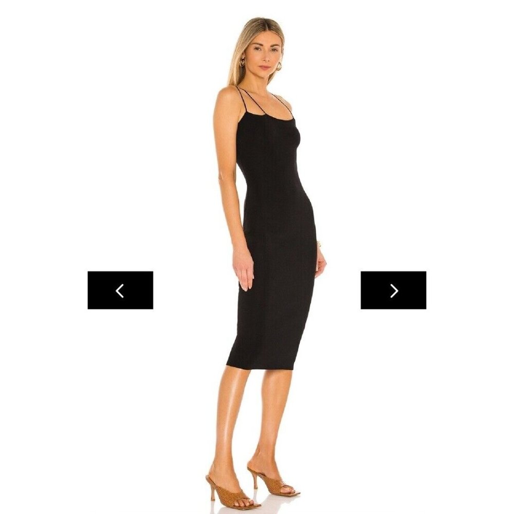superdown Jacquelyn Midi Dress Black Straps - Picture 2 of 3